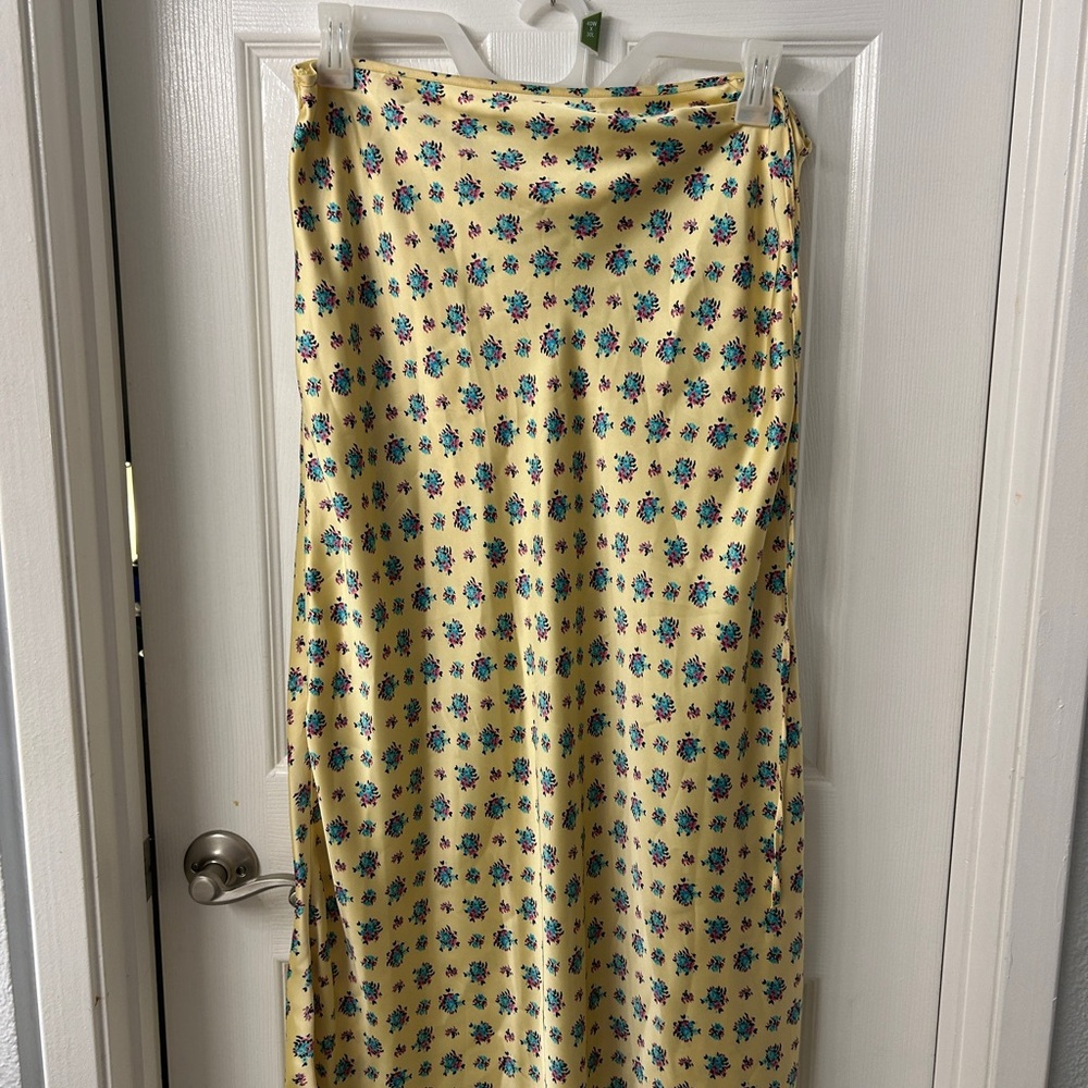 Zara Yellow Floral Maxi Skirt
